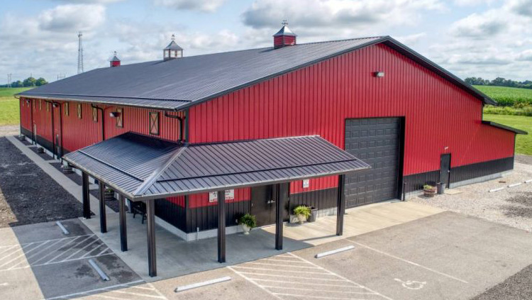 Commercial pole barn warehouse